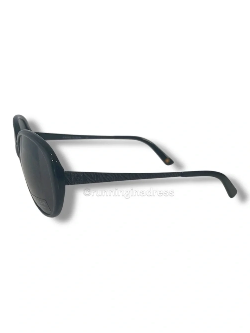 Anne Klein AK7000 Black Oversized Oval Sunglasses / NWOT Y2K Retro Chic UV Sun